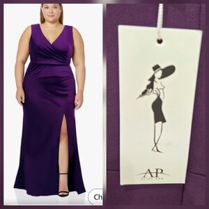 Alisa Pan Size 4X Dress Purple Sleeveless Mermaid Evening Formal Cocktail